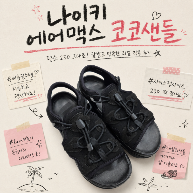 나이키 에어맥스 코코 샌들 230mm 정사이즈 후기