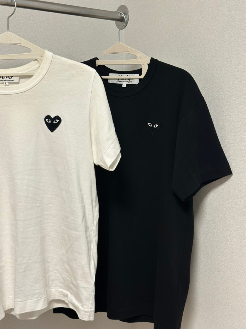 꼼데가르송 반팔 티셔츠 사이즈 XS, L 비교 후기