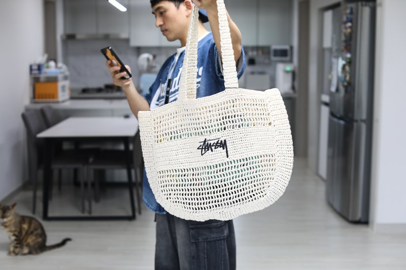 스투시 우븐 토트백 아이보리, 여름 데일리백으로 어떨까?