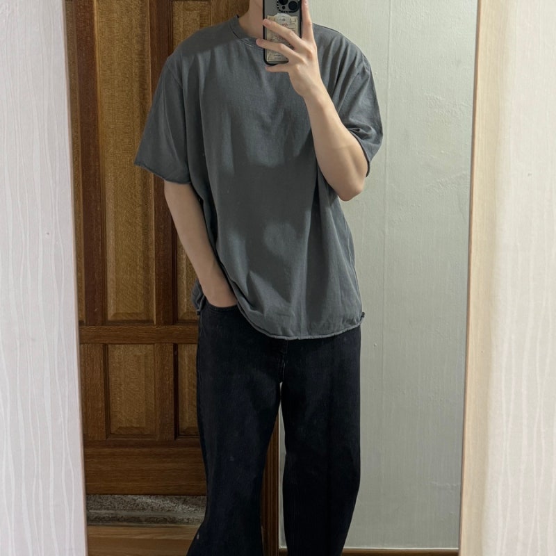 해칭룸 티셔츠, 루즈핏 여름 코디와 원단감 후기 — 사진 3