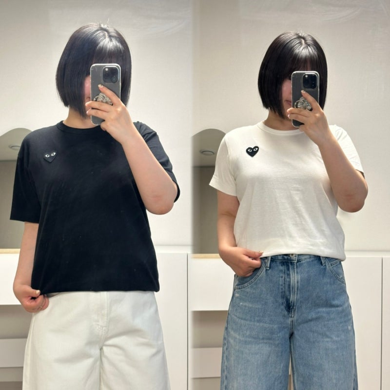 꼼데가르송 반팔 티셔츠 사이즈 XS, L 비교 후기 — 사진 2
