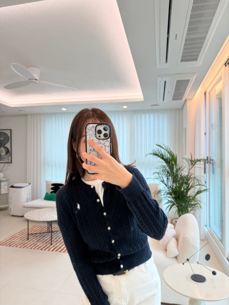 폴로 걸즈 케이블 가디건, 158cm 착용 사이즈팁 — 사진 5