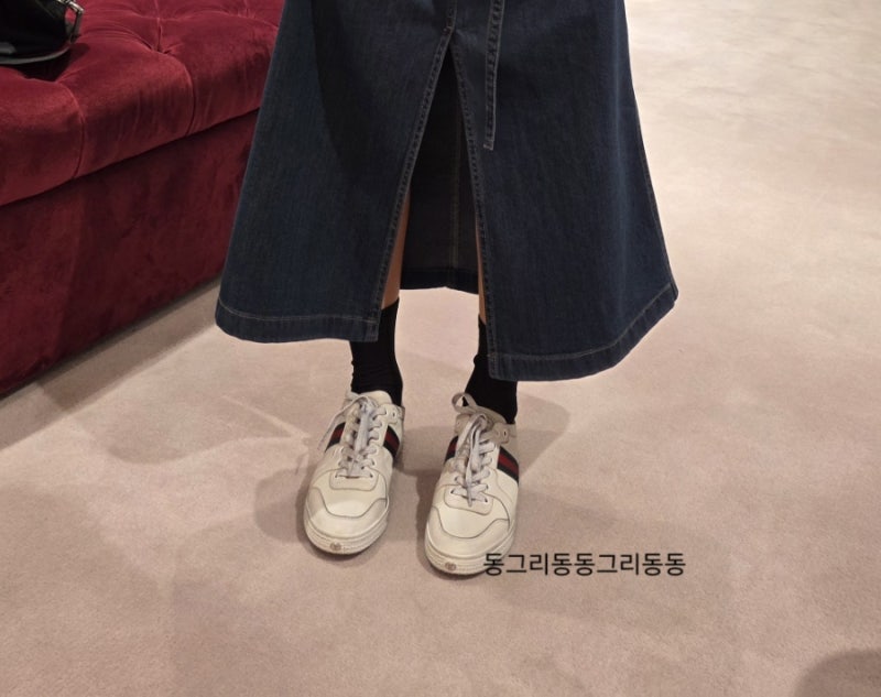 구찌 스트레치 로우탑 스니커즈, 발볼 넓어도 편안한 착화감