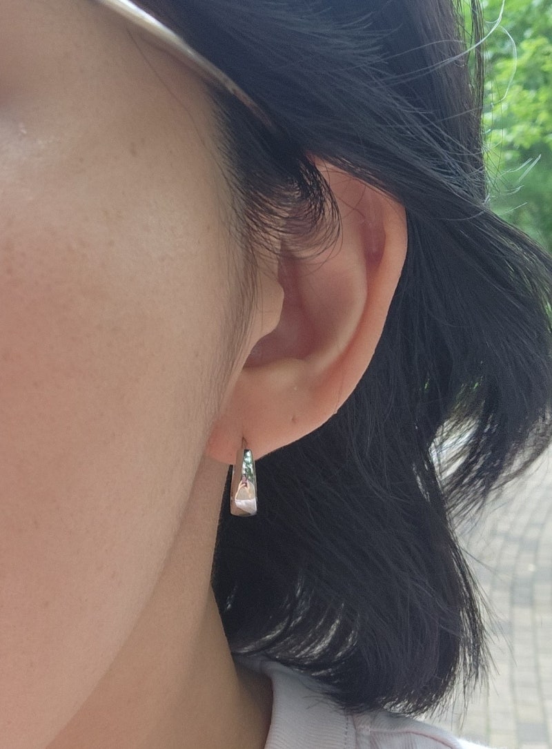 40대 데일리 18k 물방울 귀걸이, 얼굴형에 맞는 크기? — 사진 2